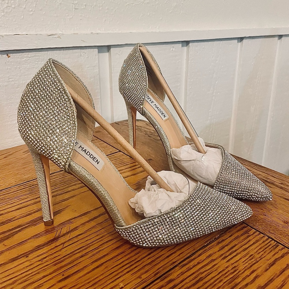 Steven Madden Rhinestone Marbela Heels | New in Box | Perfect wedding shoes